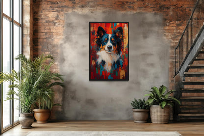 Border Collie Pop Art Colorful Portrait Wall Art