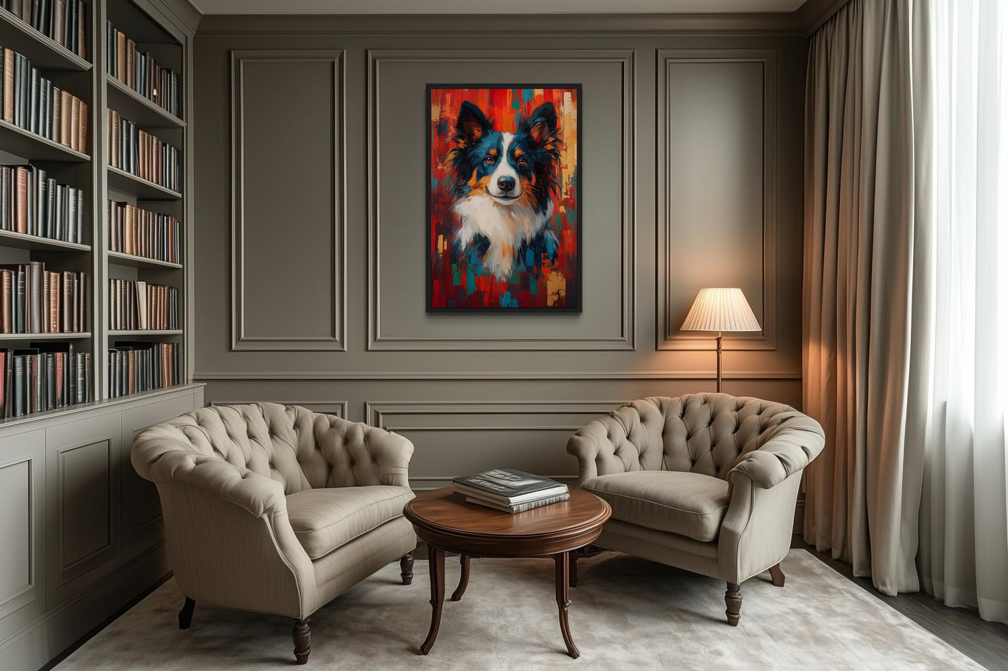 Border Collie Pop Art Colorful Portrait Wall Art