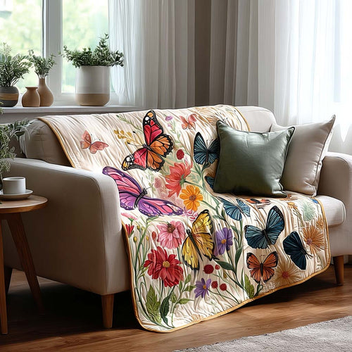 Botanical Butterfly Quilted Blanket - Baby (30" x 40") - Pack 1