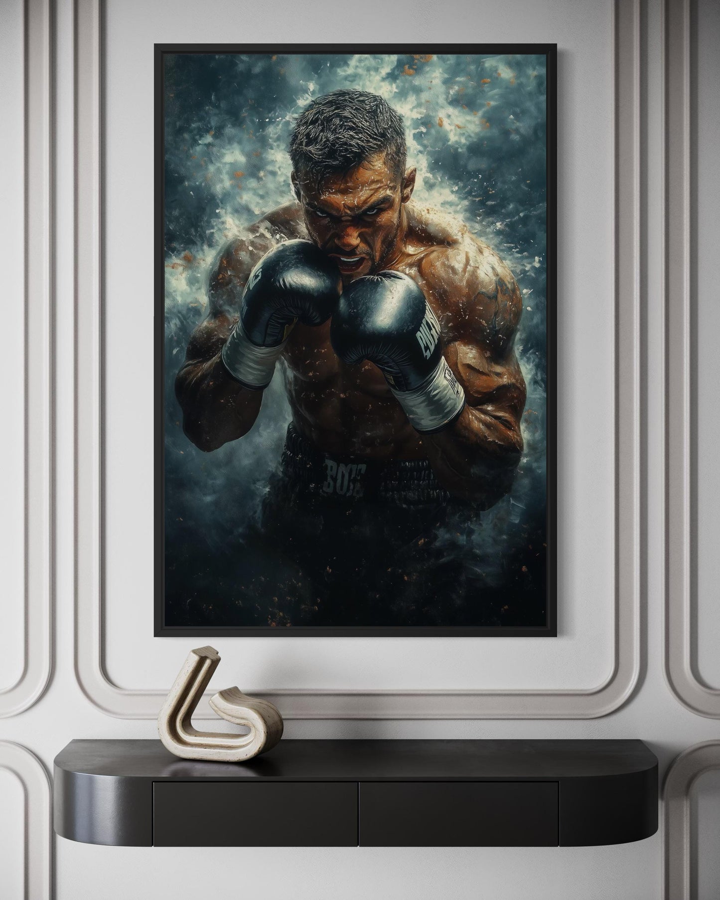 Boxer Wall Art Print – Motivational Gym Decor | Masculine Fitness Art | Decor For Men