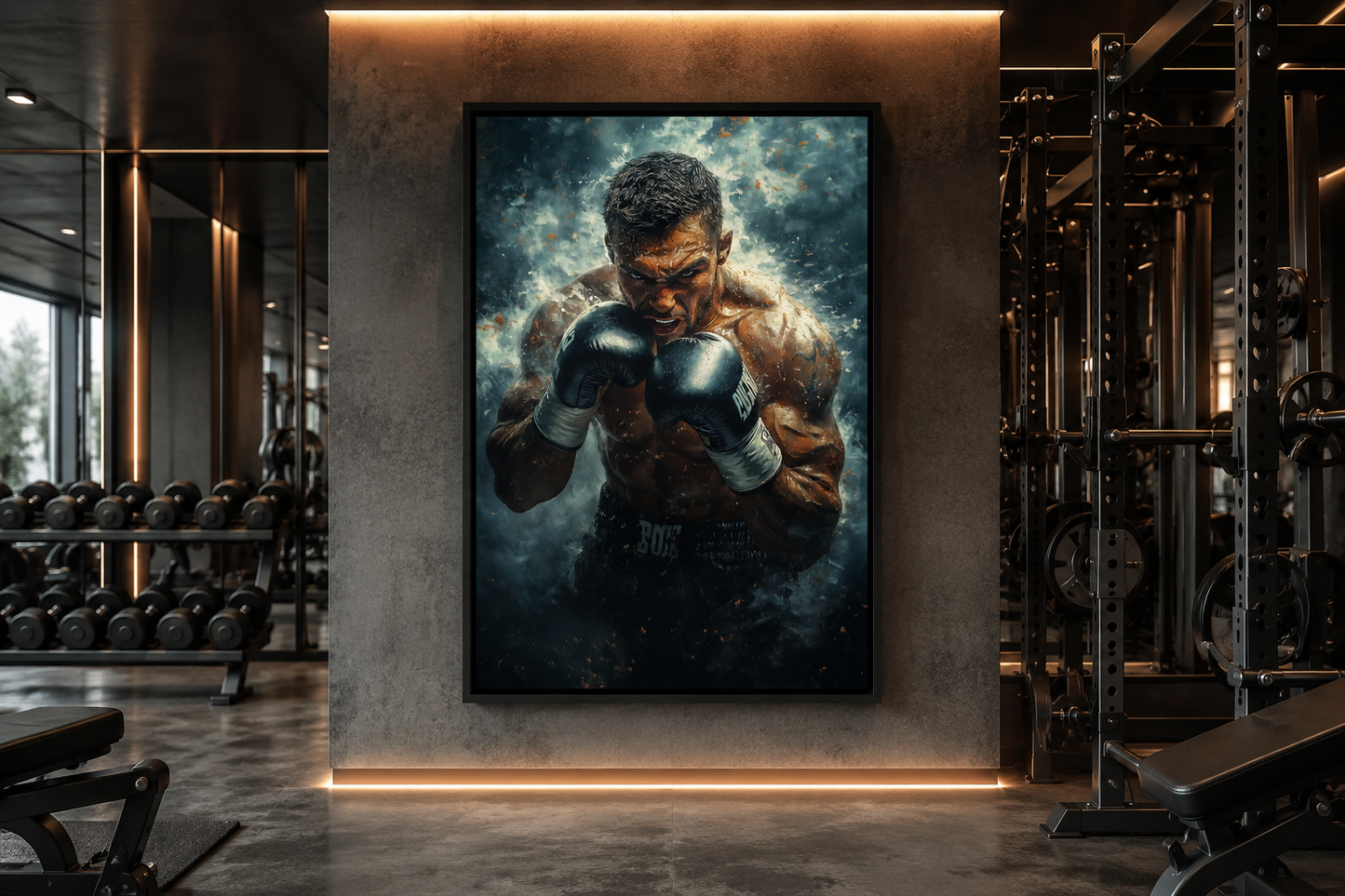 Boxer Wall Art Print – Motivational Gym Decor | Masculine Fitness Art | Decor For Men