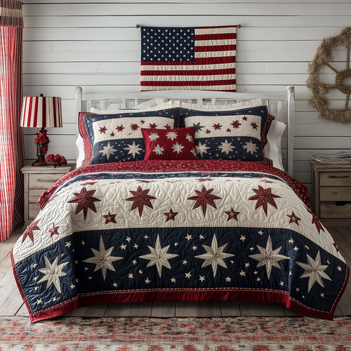 Brave America 3-Piece Quilted Bedding Set - Single (59" x 70")