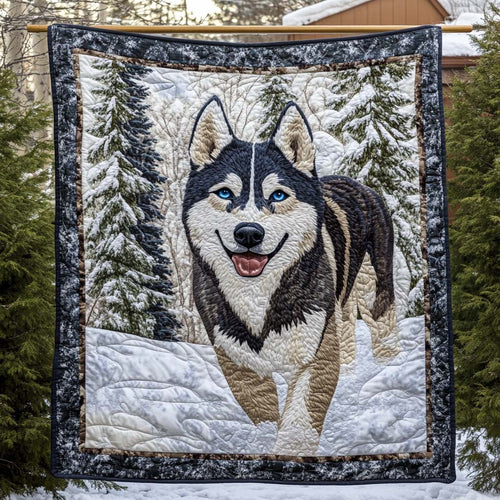 Brave In The Snow Quilted Blanket - Throw (55" x 60")