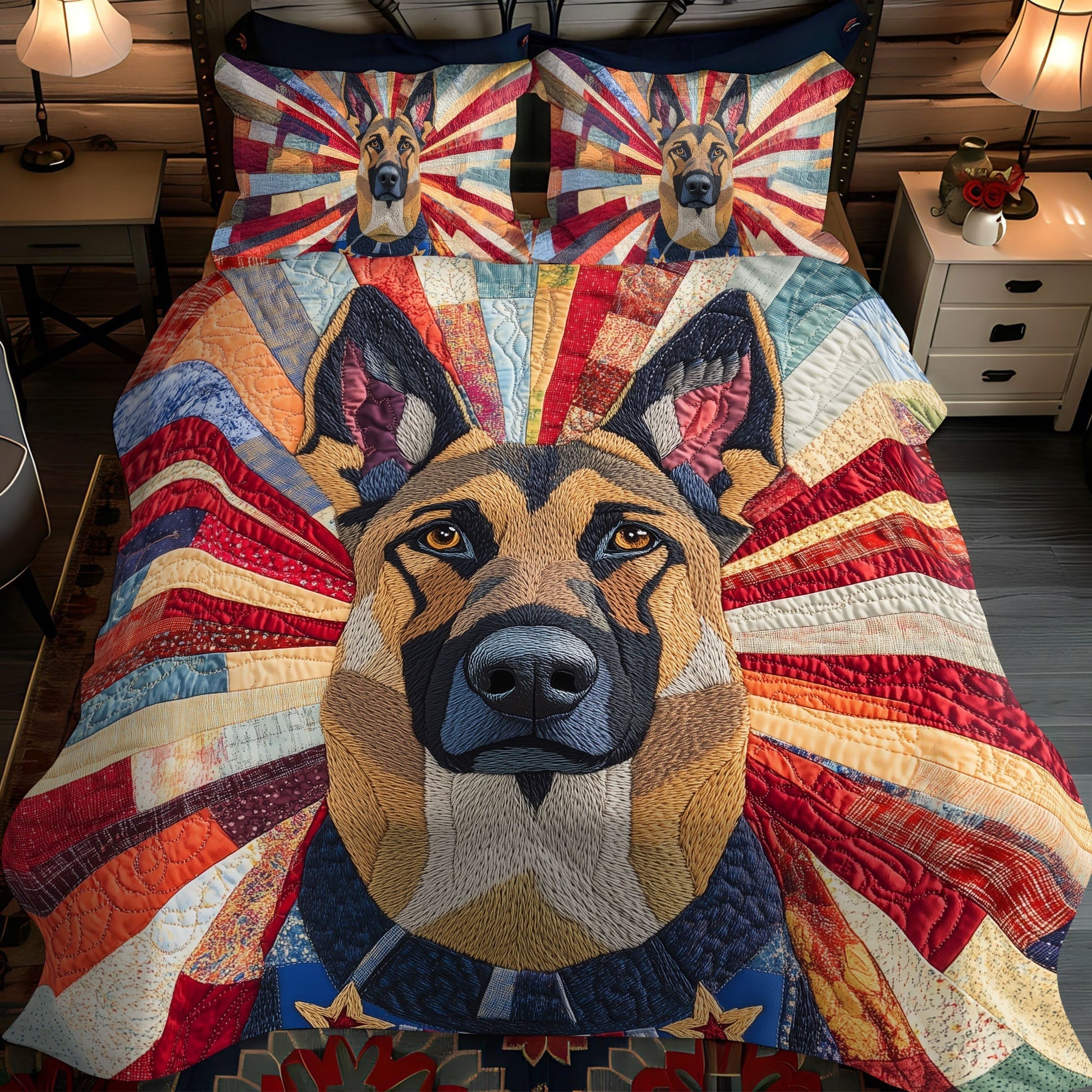Braveheart Hound 3-Piece Quilted Bedding Set - Single (59" x 70")