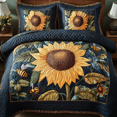 Bright Blossom Quilted Bedding Set - Single (59" x 70")