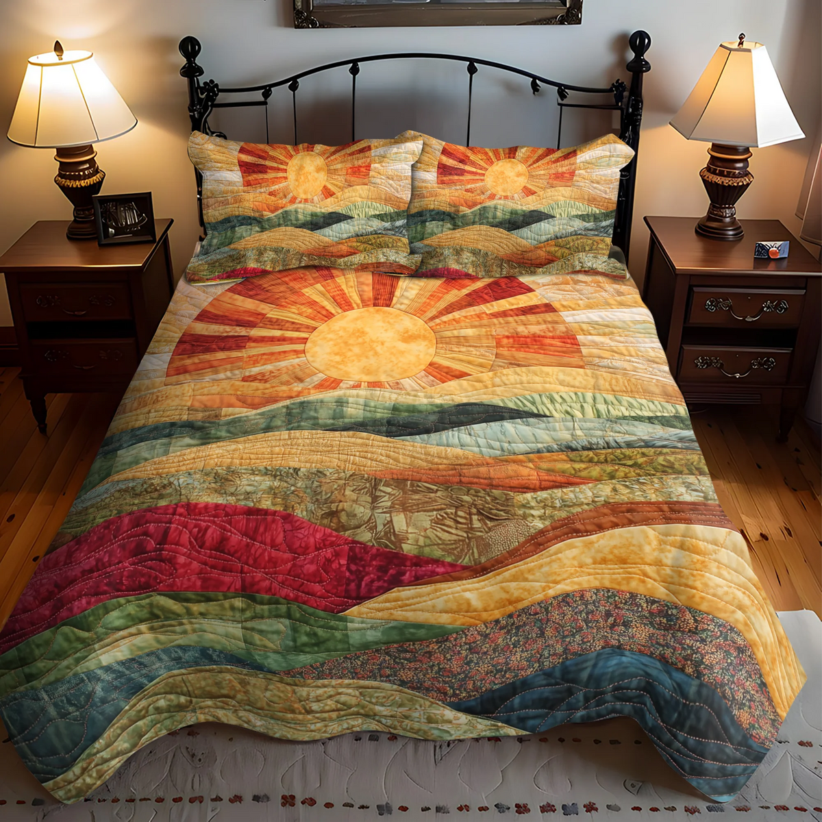 Single (59'' x 70'') /Bright Horizons 3-Piece Quilted Bedding Set