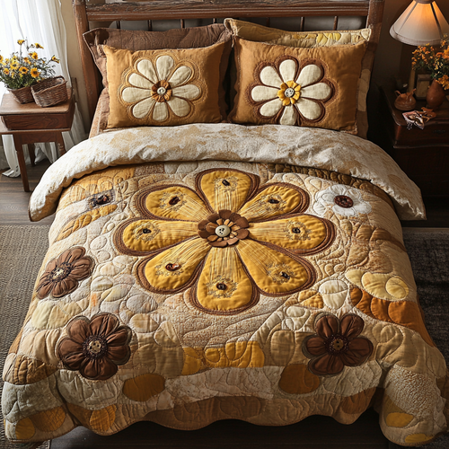 Bright Meadows 3-Piece Quilted Bedding Set - Single (59" x 70")