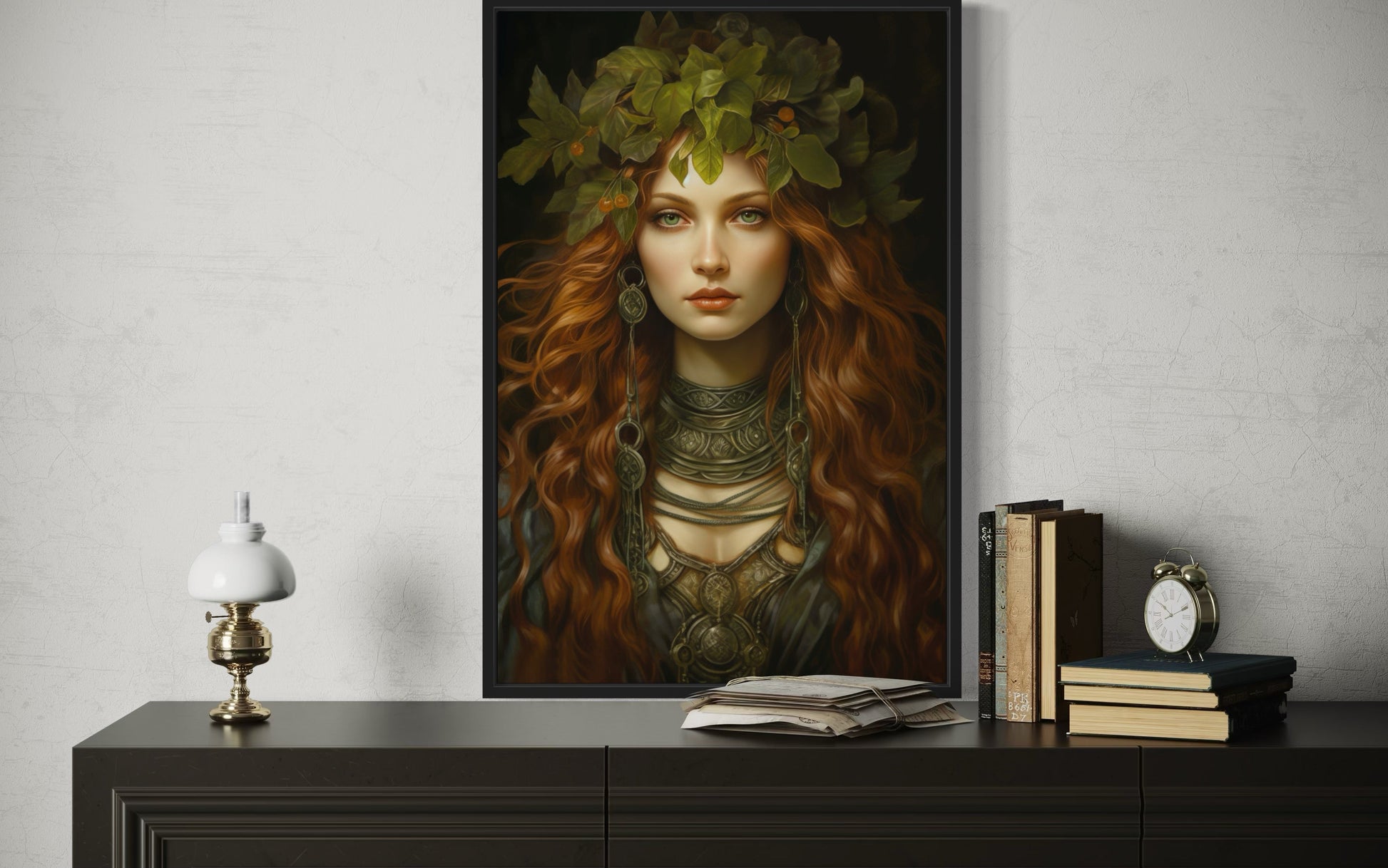 Brigid Celtic Goddess Framed Canvas Wall Art