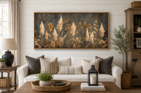 Pampas Grass On Grey Background Rustic Neutral Framed Canvas Wall Art