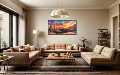 Bryce Canyon Wall Art – Rustic Sunset Canvas Print for Southwestern Home Decor
