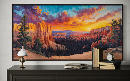 Bryce Canyon Wall Art – Rustic Sunset Canvas Print for Southwestern Home Decor