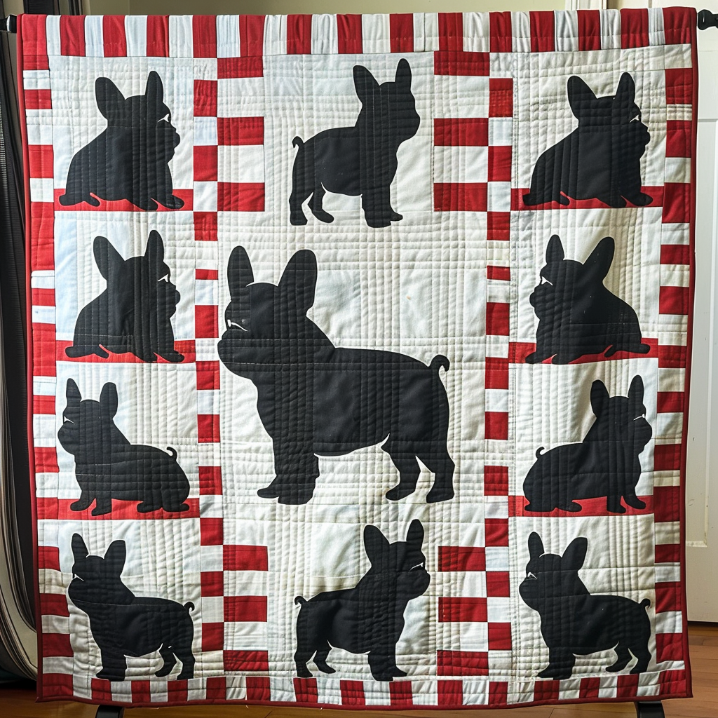 Bulldog Bliss Quilted Blanket - Throw (55" x 60")