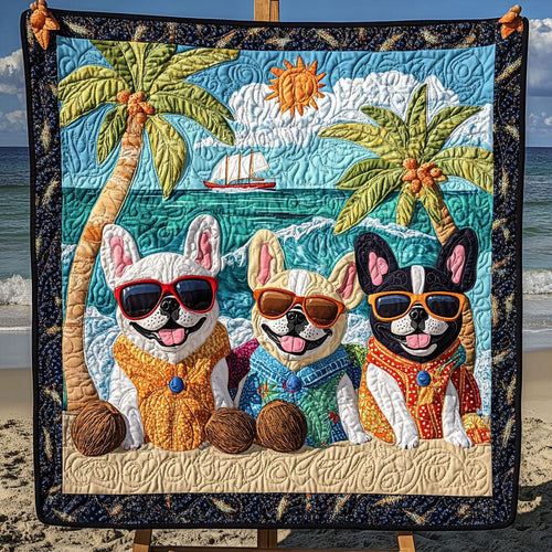 Bulldog Bliss Quilted Blanket - Throw (55" x 60")