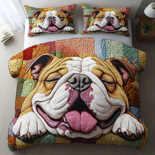 Bulldog Comfort Zone 3-Piece Quilted Bedding Set - Single (59" x 70")