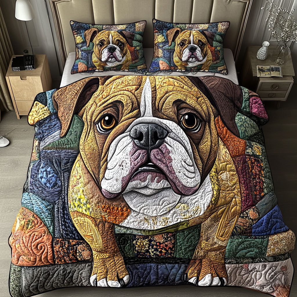 Bulldog Days 3-Piece Quilted Bedding Set - Single (59" x 70")