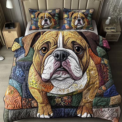 Bulldog Days 3-Piece Quilted Bedding Set - Single (59" x 70")
