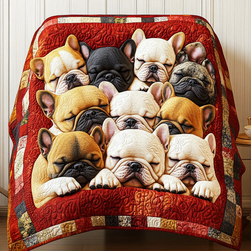 Bulldog Dream Bliss Quilted Blanket - Throw (55" x 60")