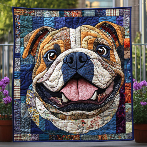Bulldog Eyeshadow Quilted Blanket - Baby (30" x 40")