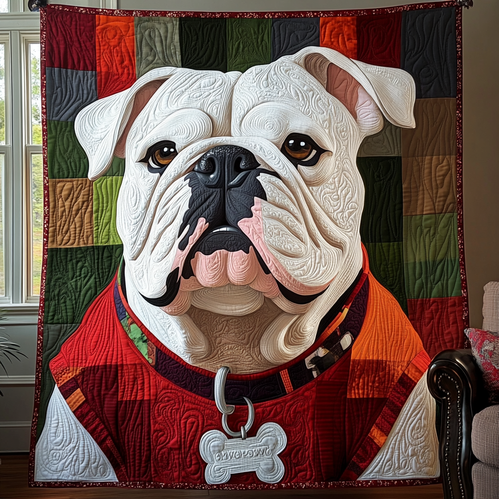 Throw (55'' x 60'') /Bulldog In Style Quilted Blanket