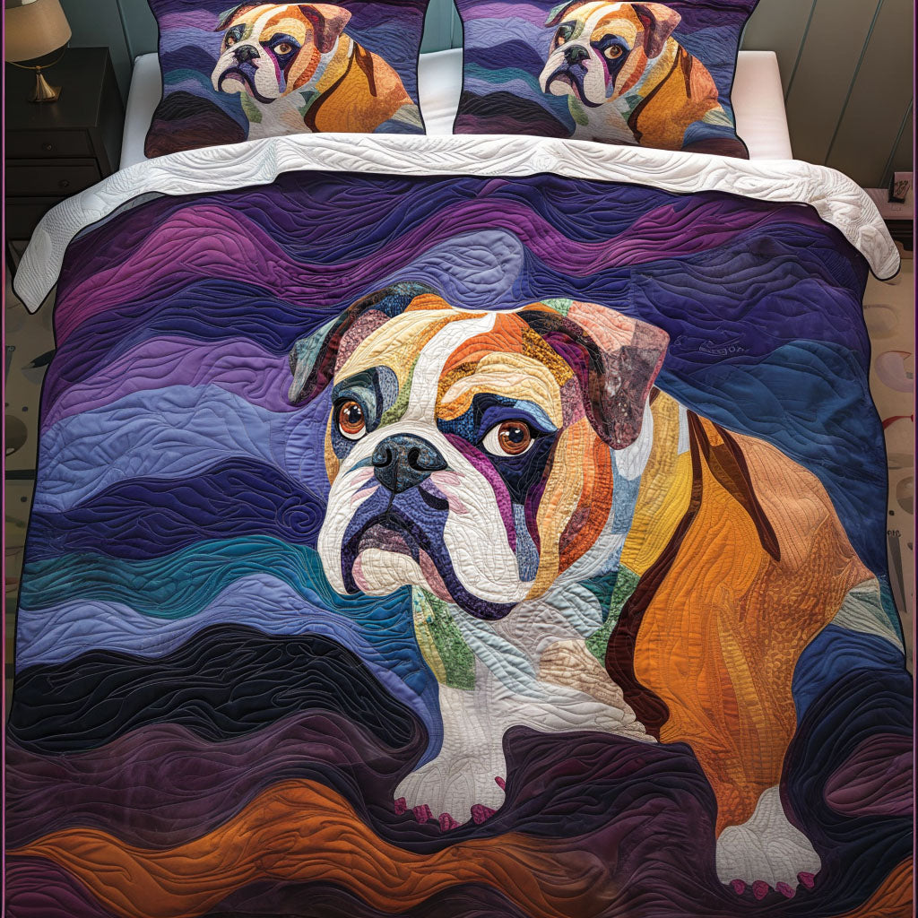 Bulldog Sanctuary 3-Piece Quilted Bedding Set - Single (59" x 70")