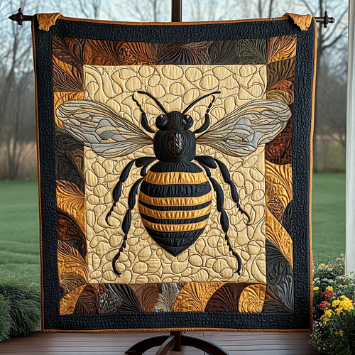 Busy Bee Delight Quilted Blanket - Throw (55" x 60")