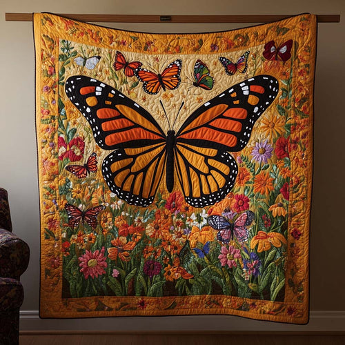 Butterfly Bliss Quilted Blanket - Throw (55" x 60")