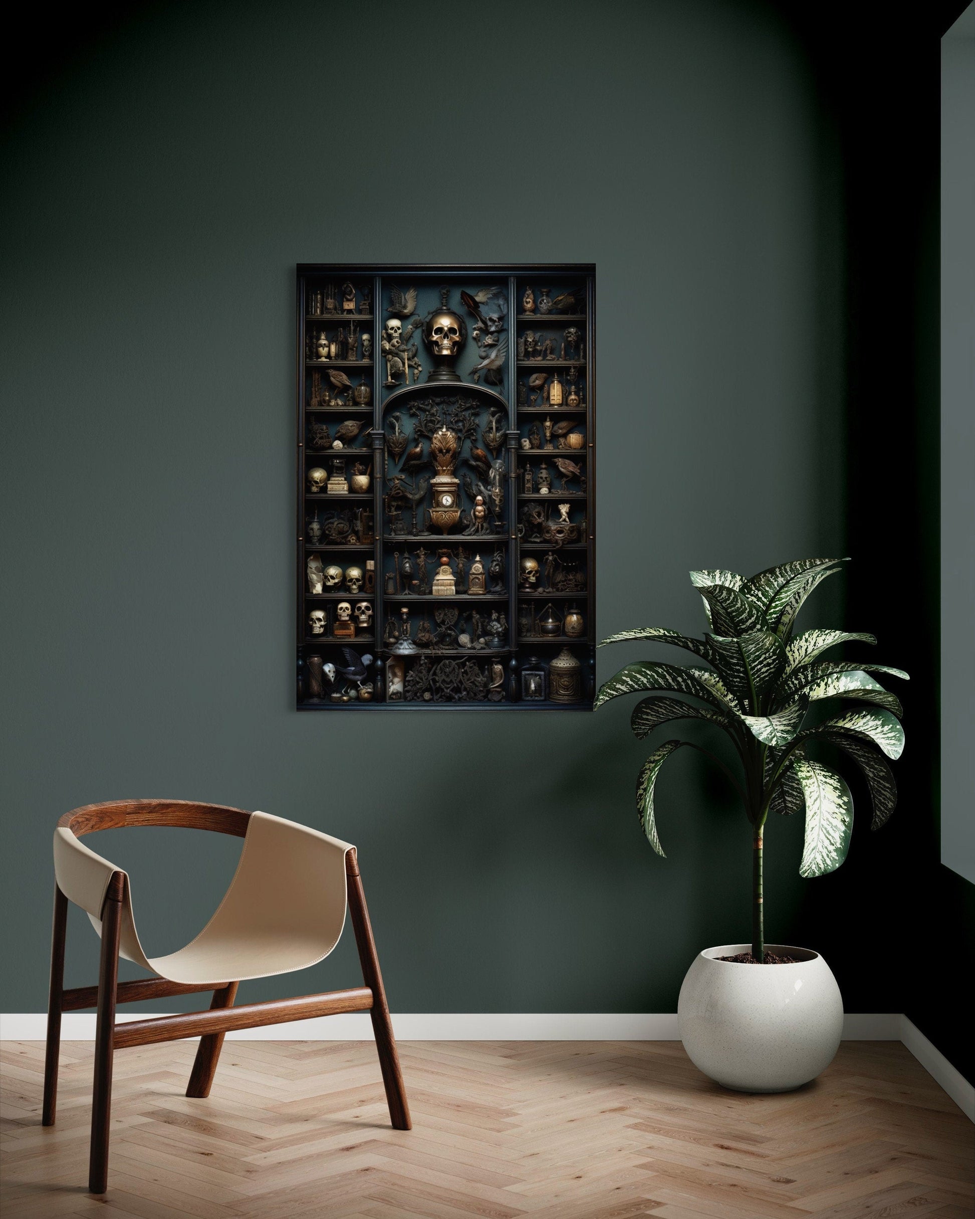 Cabinet Of Curiosities Gothic Framed Canvas Wall Art