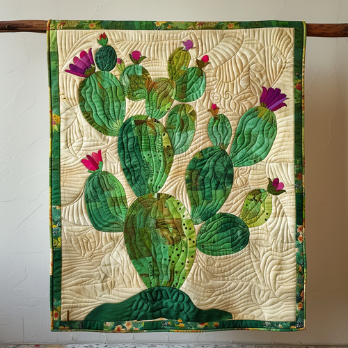 Cacti Delight Quilted Blanket - Throw (55" x 60")