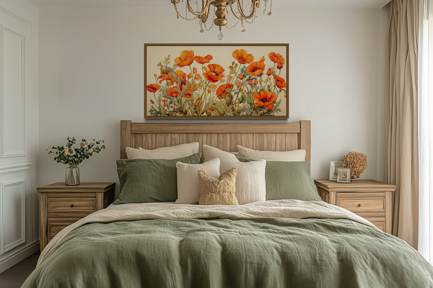 California Poppies Framed Canvas Wall Art