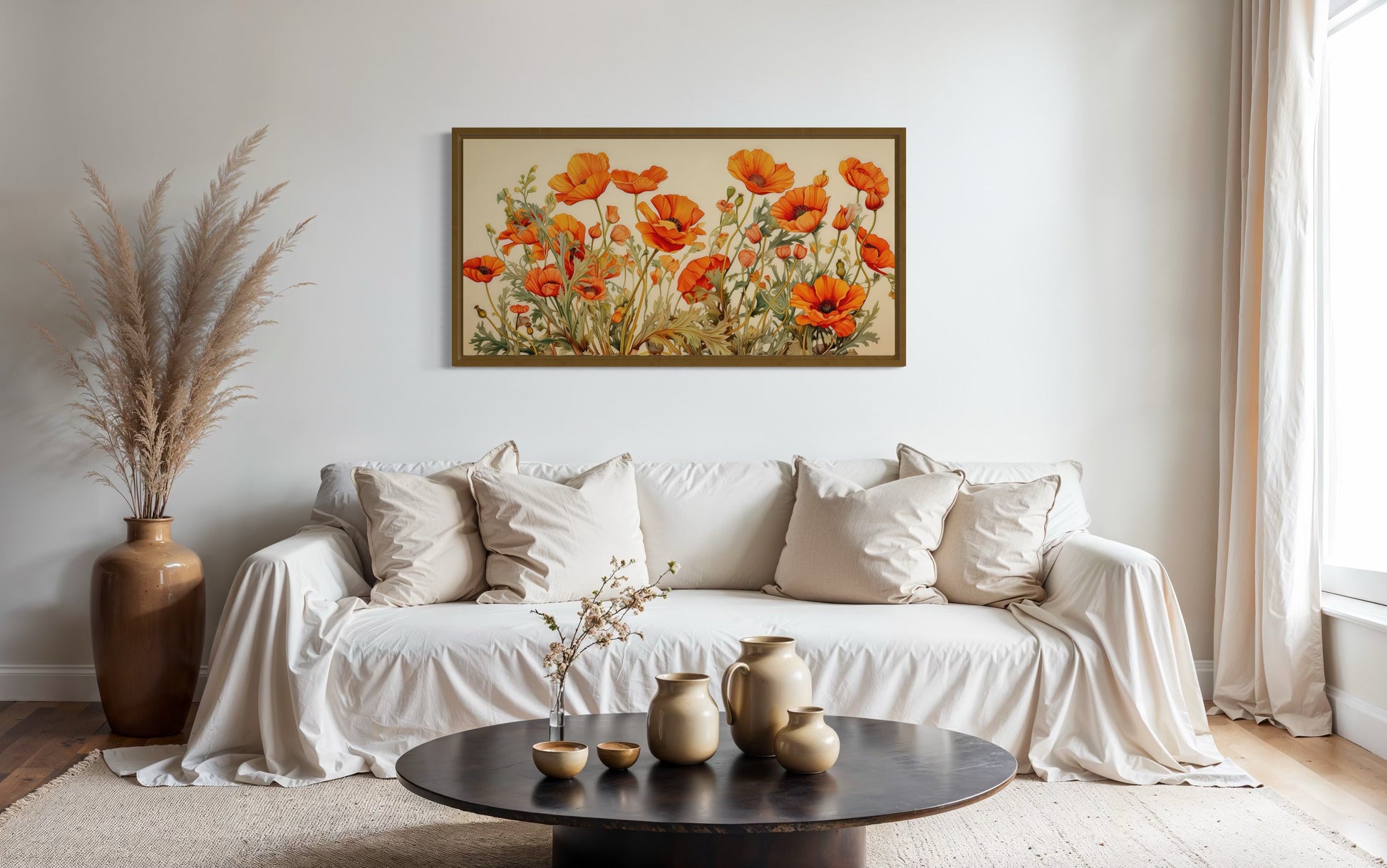 California Poppies Framed Canvas Wall Art