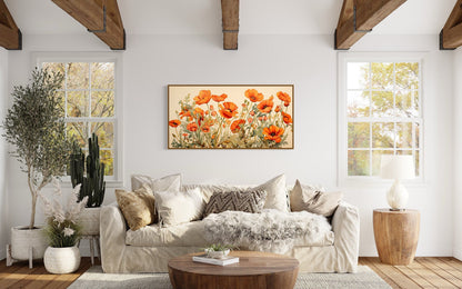California Poppies Framed Canvas Wall Art
