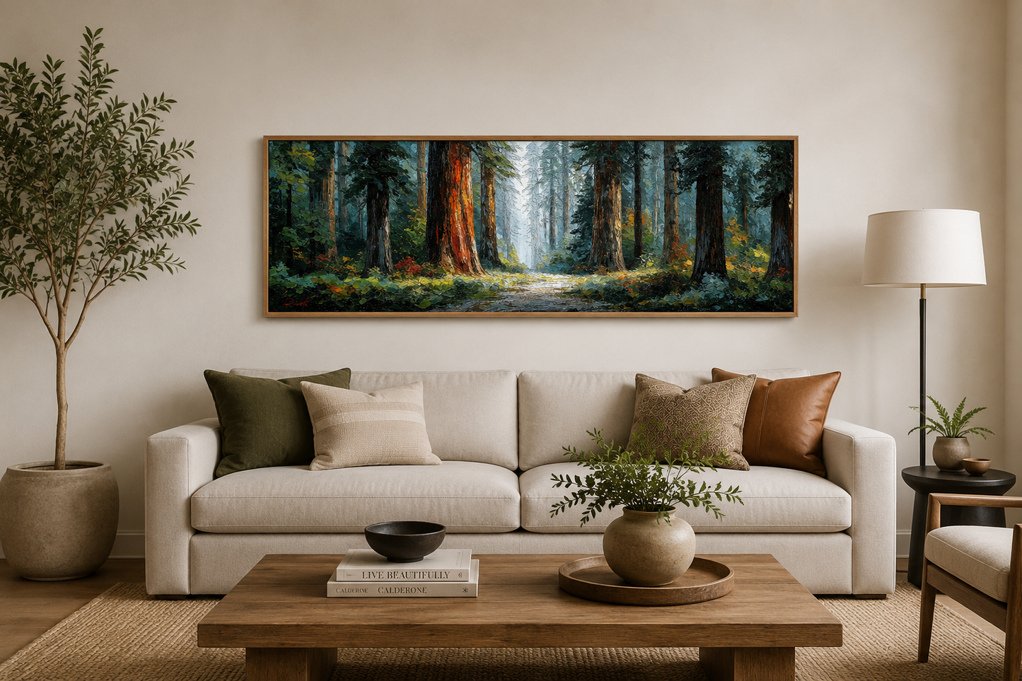 California Redwood Forest Long Horizontal Canvas Wall Art