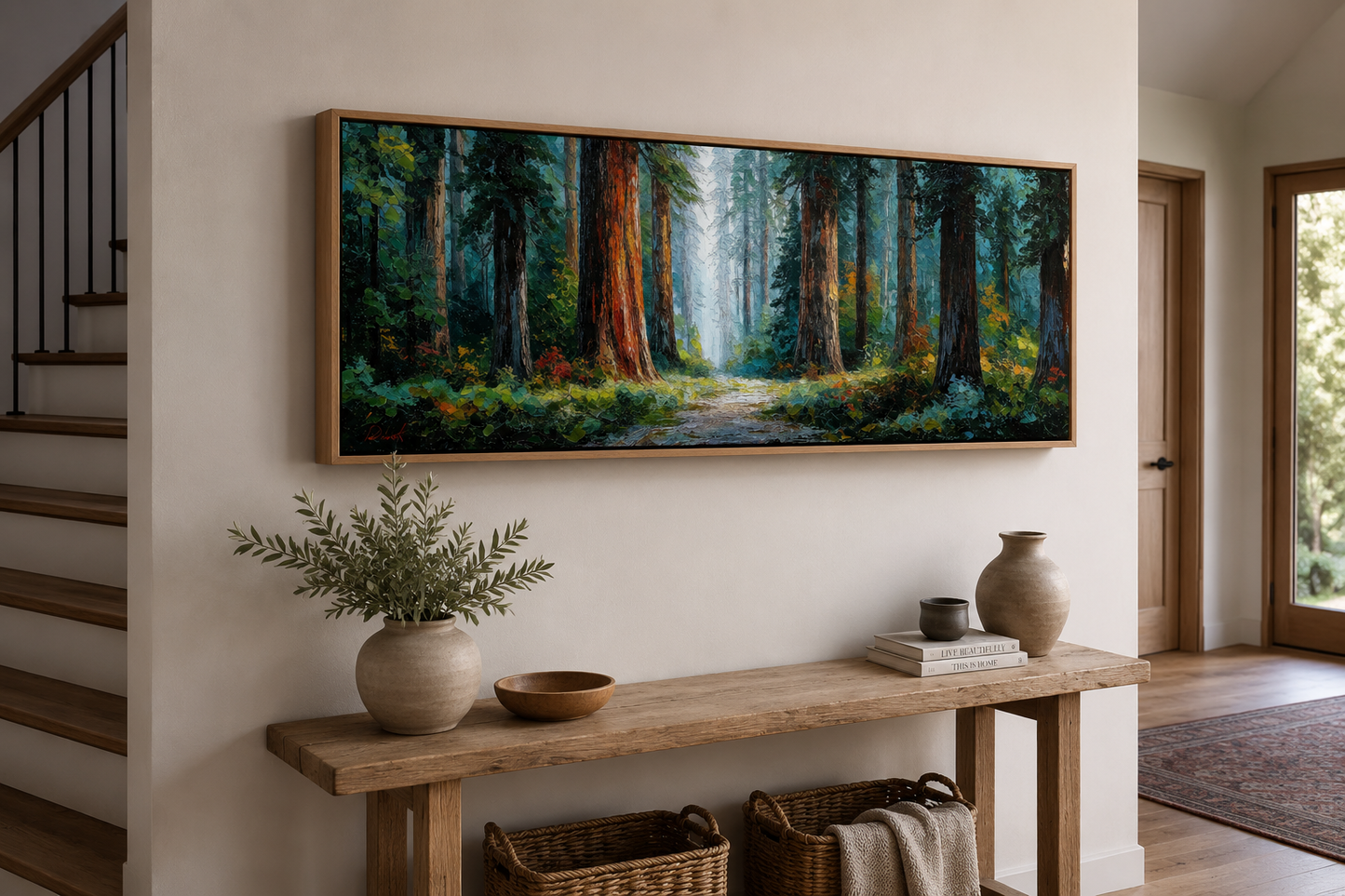 California Redwood Forest Long Horizontal Canvas Wall Art