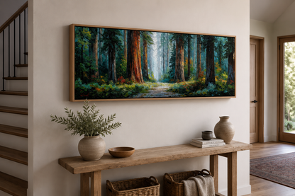 California Redwood Forest Long Horizontal Canvas Wall Art