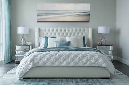Calm Long Horizontal Ocean Above Bed Framed Canvas Wall Art