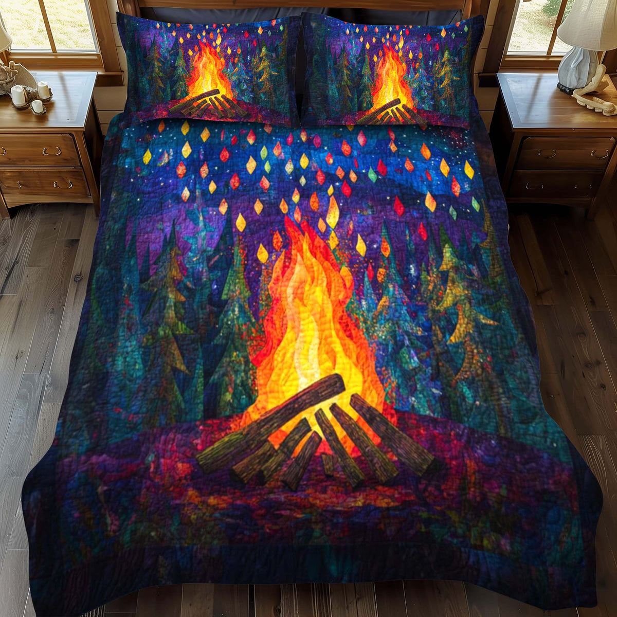 Campground Bliss 3-Piece Quilted Bedding Set - Single (59" x 70")