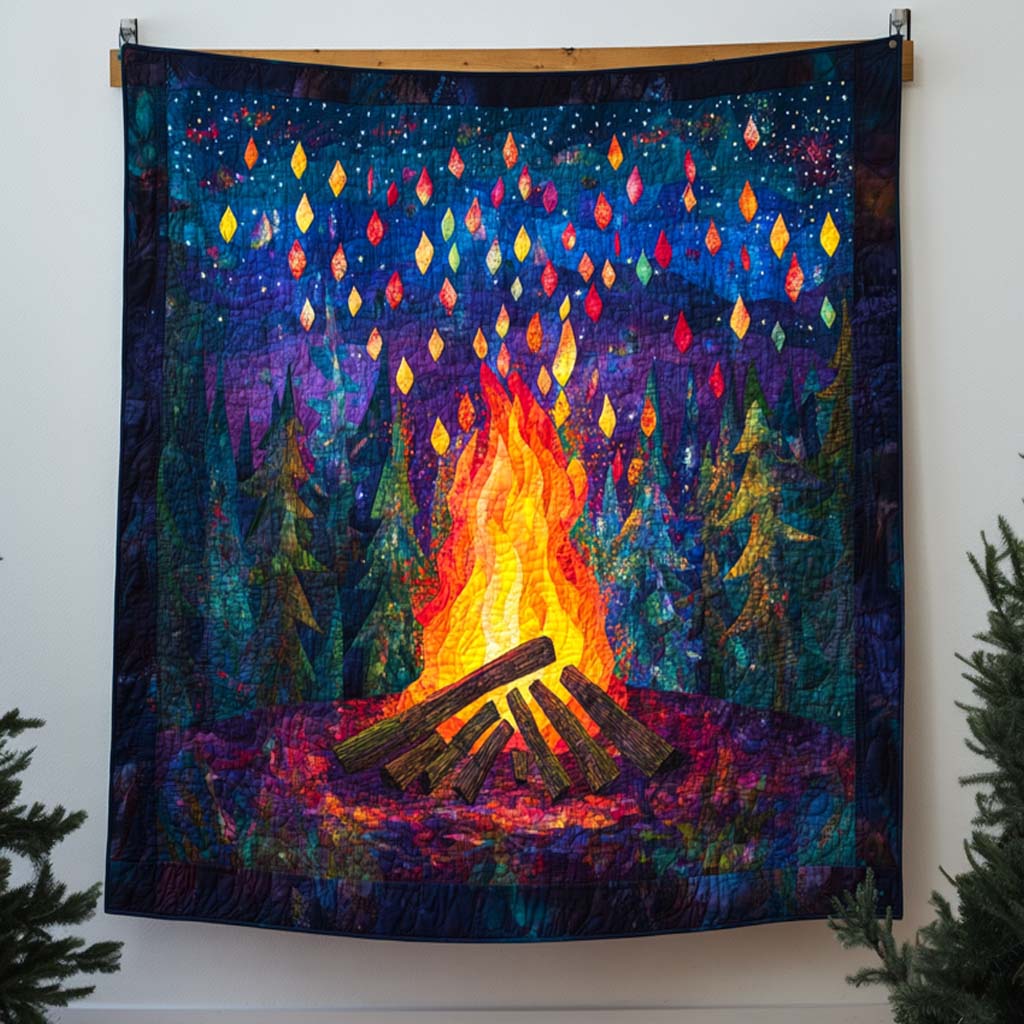 Campground Bliss Quilted Blanket - Throw (55" x 60")