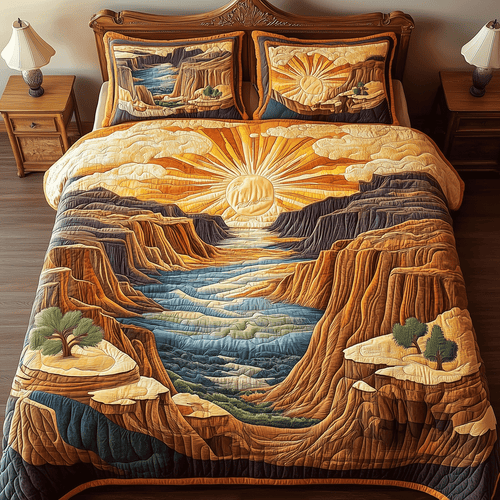 Canyon Bliss 3-Piece Quilted Bedding Set - Single (59" x 70")