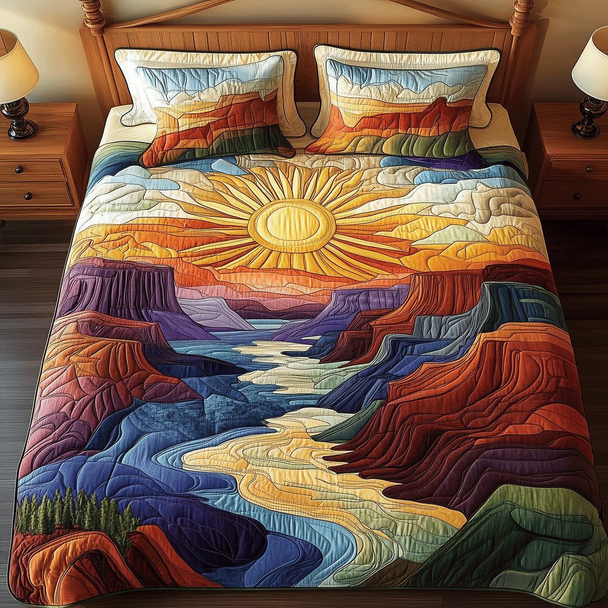 Canyon Echoes 3-Piece Quilted Bedding Set - Single (59" x 70")
