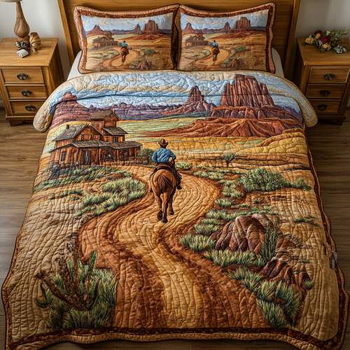 Canyon Sunset 3-Piece Quilted Bedding Set - Single (59" x 70")