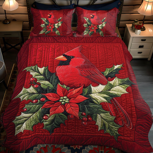 Cardinal Charm Quilted Bedding Set - Single (59" x 70")