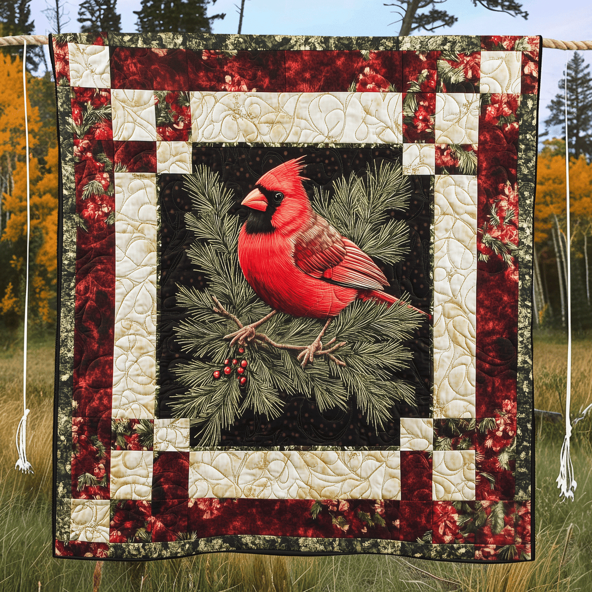 Cardinal Song Quilted Blanket - Throw (55" x 60")