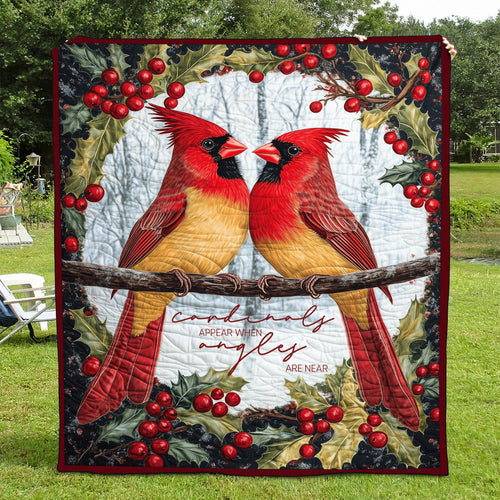 Cardinals Appear When Angels Are Near Art Quilt Hanging - Baby (30" x 40")