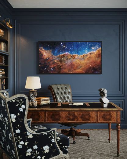 Carina Nebula James Webb Space Telescope Photograph Framed Canvas Wall Art
