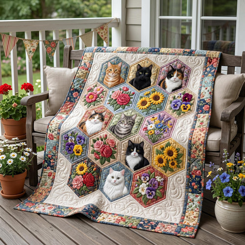 Cat Bloom Quilted Blanket - Baby (30" x 40") - Pack 1