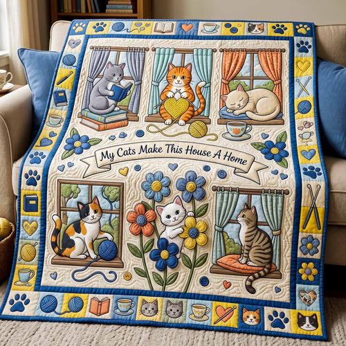 Cat House Quilted Blanket - Baby (30" x 40") - Pack 1