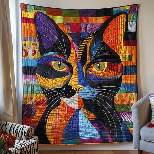 Catnap Chronicles Quilted Blanket - Throw (55" x 60")