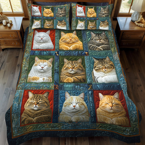 Catnap Comfort 3-Piece Quilted Bedding Set - Single (59" x 70")