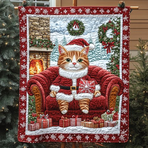 Catnip Christmas Joy Quilted Blanket - Throw (55" x 60")