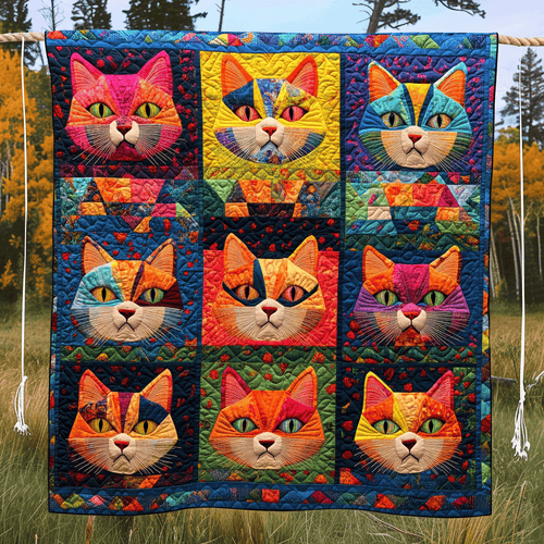 Cats Creations Quilted Blanket - Throw (55" x 60")